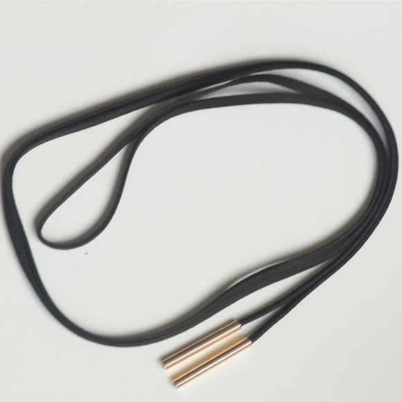 Black Leather Choker, Sexy Boho Necklace NEW - Picture 2 of 2